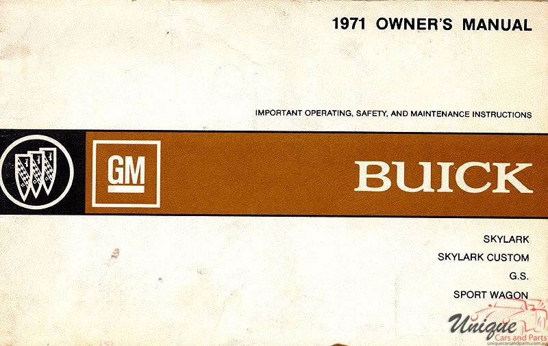 1971 Buick Skylark Owners Manual